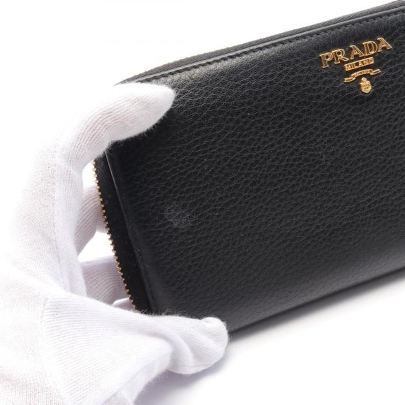 PRADA Round Long Wallet Leather Black - Picture 6 of 9